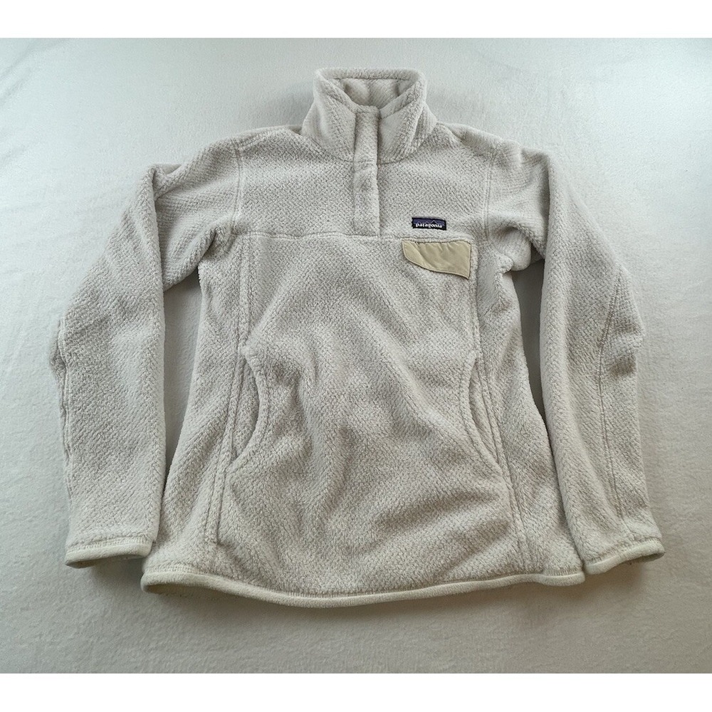 Patagonia Women Size S PolarTec Thermal Pro Cream 1/4 Snap Re-Tool Pullover